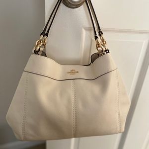 Coach bag NWOT cream leather gold